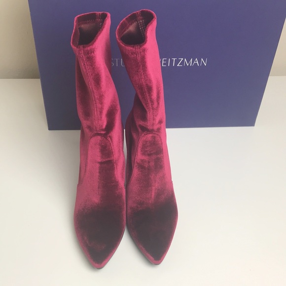 Stuart Weitzman Clinger Stretch Velvet Boots - Picture 2 of 5